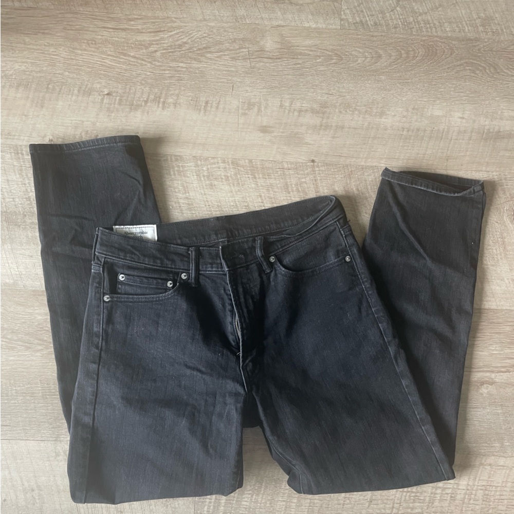 ABERCROMBIE & FITCH men’s straight stretch black jeans